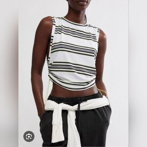 FP Movement by Free People Striped Muscle Tee in Black and White